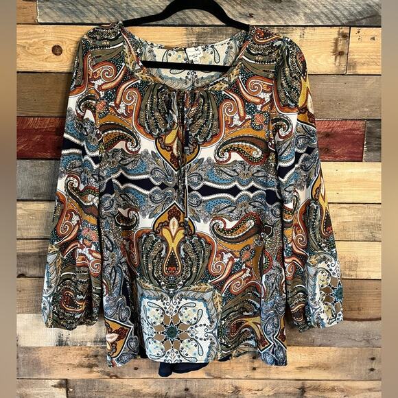 Pink Owl Paisley Poet Style Top Size Medium‎ - Picture 1 of 12